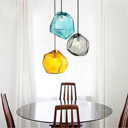 Lampe suspendue chromatique en cristal de glace et diamant