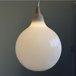 Lampe à suspension en forme de bouteille en verre blanc laiteux Natural Curve
