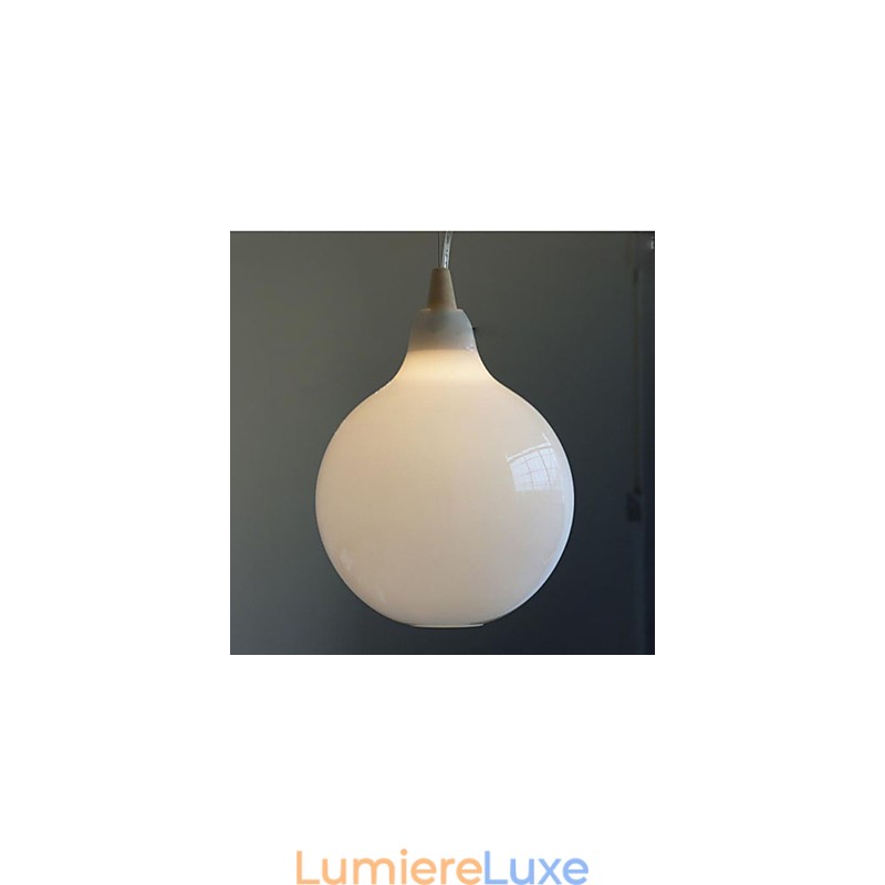 Lampe à suspension en forme de bouteille en verre blanc laiteux Natural Curve