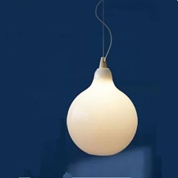Lampe à suspension en forme de bouteille en verre blanc laiteux Natural Curve