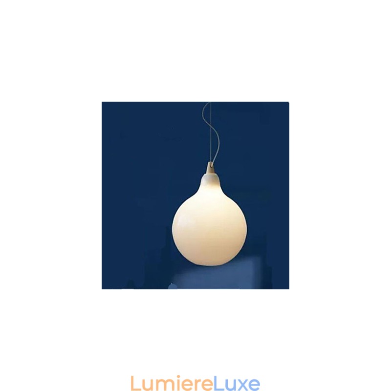 Lampe à suspension en forme de bouteille en verre blanc laiteux Natural Curve