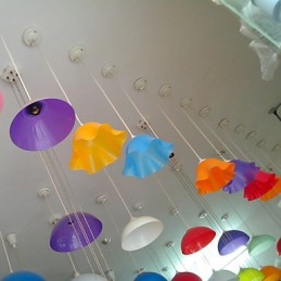 Lampe de supermarché à tête unique en acrylique transparent avec éclairage de cheminée