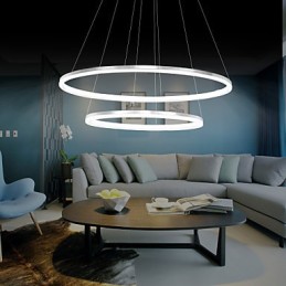 Suspension design moderne 4 anneaux doubles en acrylique de haute qualité