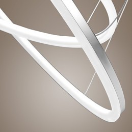 Suspension design moderne 4 anneaux doubles en acrylique de haute qualité