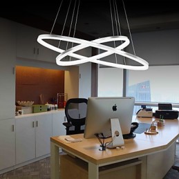 Suspension design moderne 4 anneaux doubles en acrylique de haute qualité