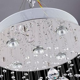 Suspension en métal galvanisé et cristal, style moderne, contemporain, traditionnel, classique, rustique, style lodge, vintage, style country island