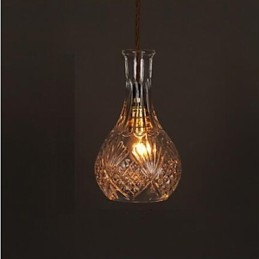 Lustre en verre sculpté créatif en forme de bouteille romantique