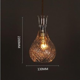 Lustre en verre sculpté créatif en forme de bouteille romantique