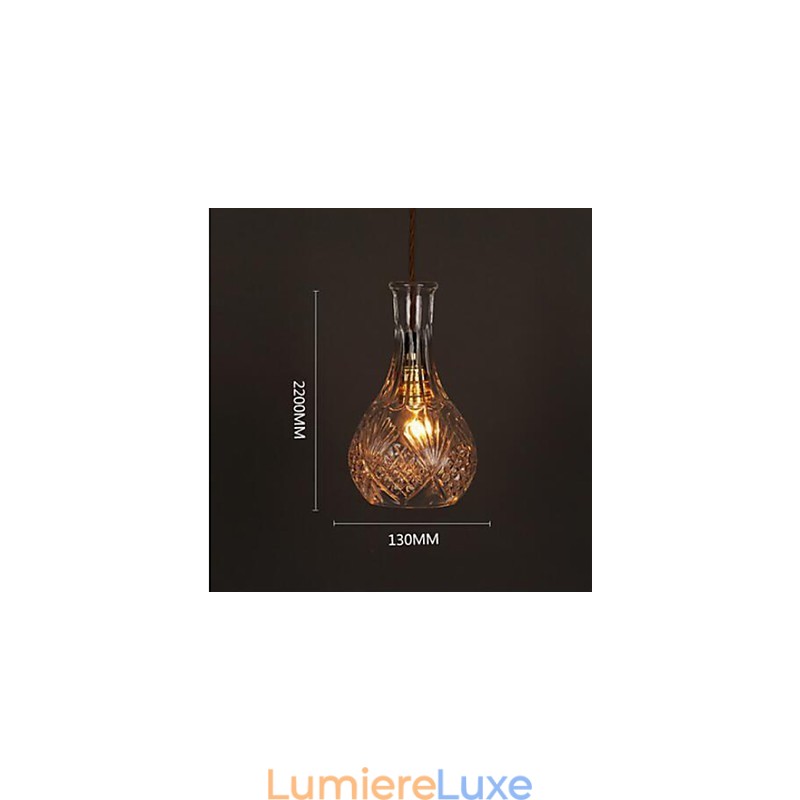 Lustre en verre sculpté créatif en forme de bouteille romantique