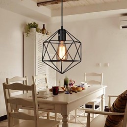 Lustre en fer forgé à lignes géométriques et diamants, luminaire suspendu moderne et contemporain