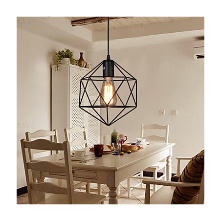 Lustre en fer forgé à lignes géométriques et diamants, luminaire suspendu moderne et contemporain Lustre en fer forgé à lignes géométriques et diamants, luminaire suspendu moderne et contemporain
