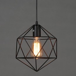 Lustre en fer forgé à lignes géométriques et diamants, luminaire suspendu moderne et contemporain