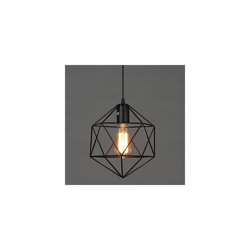 Lustre en fer forgé à lignes géométriques et diamants, luminaire suspendu moderne et contemporain