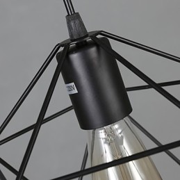Lustre en fer forgé à lignes géométriques et diamants, luminaire suspendu moderne et contemporain