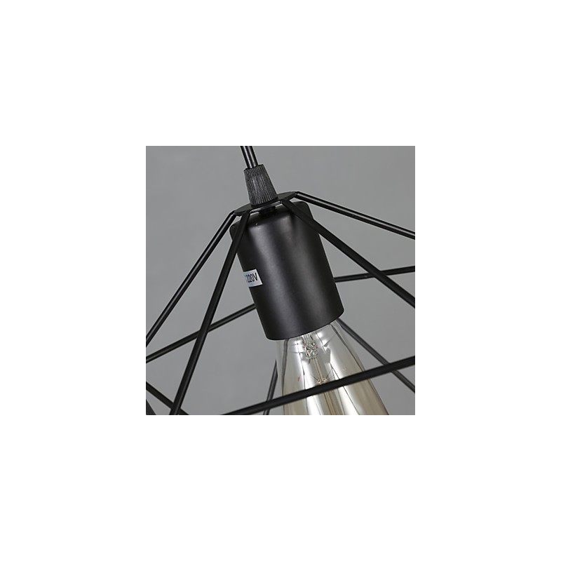 Lustre en fer forgé à lignes géométriques et diamants, luminaire suspendu moderne et contemporain