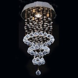 Plafonnier en métal électroplaqué cristal contemporain moderne