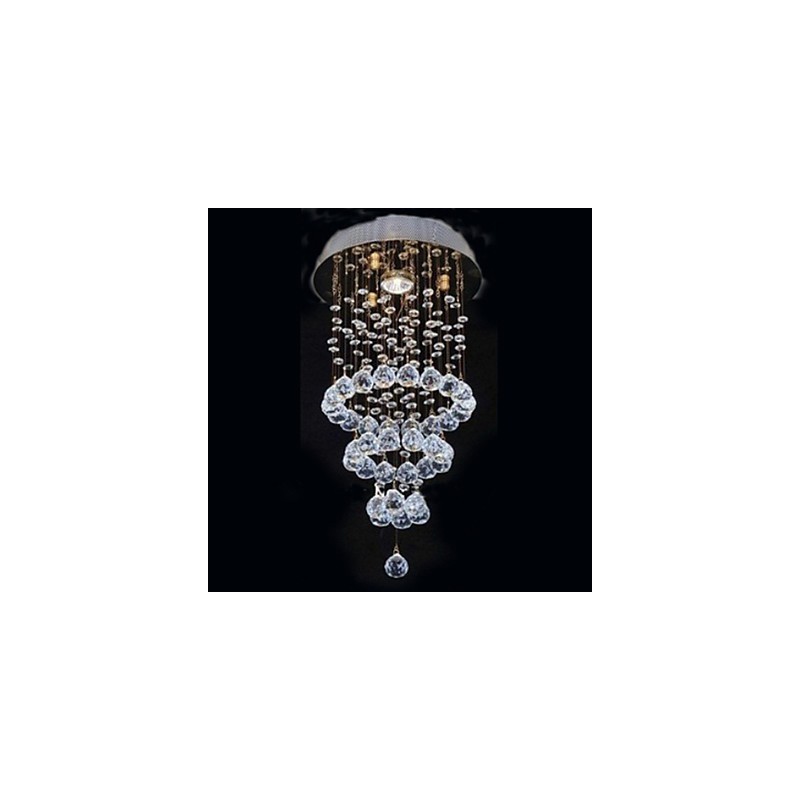 Plafonnier en métal électroplaqué cristal contemporain moderne