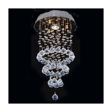 Plafonnier en métal électroplaqué cristal contemporain moderne Plafonnier en métal électroplaqué cristal contemporain moderne