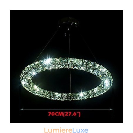 Suspension en cristal moderne simple D70 cm, trois côtés, K9, luminaires de plafond d'intérieur Suspension en cristal moderne simple D70 cm, trois côtés, K9, luminaires de plafond d'intérieur