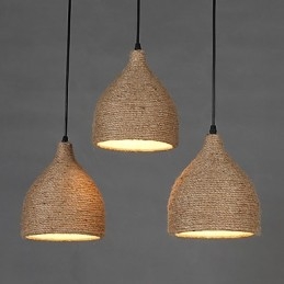 Lofts de campagne Restaurer les anciennes manières Lampe à tête unique en corde de chanvre Petite lampe suspendue