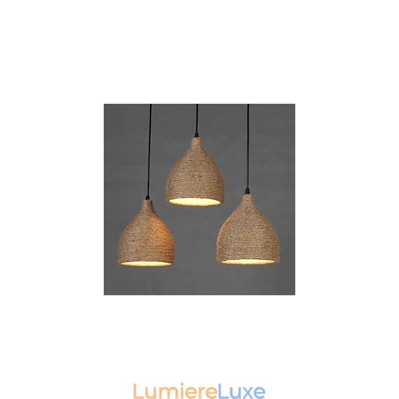 Lofts de campagne Restaurer les anciennes manières Lampe à tête unique en corde de chanvre Petite lampe suspendue