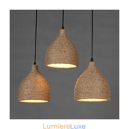 Lofts de campagne Restaurer les anciennes manières Lampe à tête unique en corde de chanvre Petite lampe suspendue Lofts de campagne Restaurer les anciennes manières Lampe à tête unique en corde de chanvre Petite lampe suspendue
