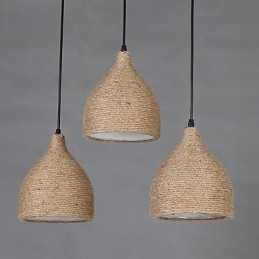 Lofts de campagne Restaurer les anciennes manières Lampe à tête unique en corde de chanvre Petite lampe suspendue