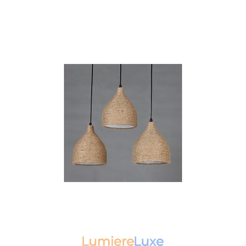 Lofts de campagne Restaurer les anciennes manières Lampe à tête unique en corde de chanvre Petite lampe suspendue