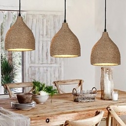Lofts de campagne Restaurer les anciennes manières Lampe à tête unique en corde de chanvre Petite lampe suspendue