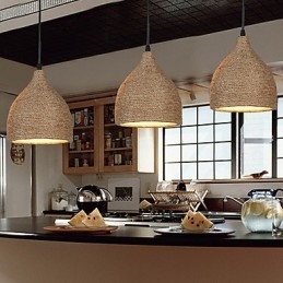 Lofts de campagne Restaurer les anciennes manières Lampe à tête unique en corde de chanvre Petite lampe suspendue