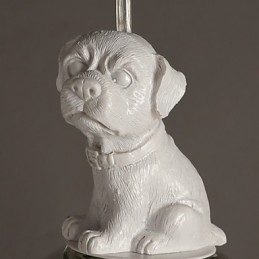 Lampe suspendue en forme de chien de dessin animé, petite lampe suspendue créative en verre rural de Taipei
