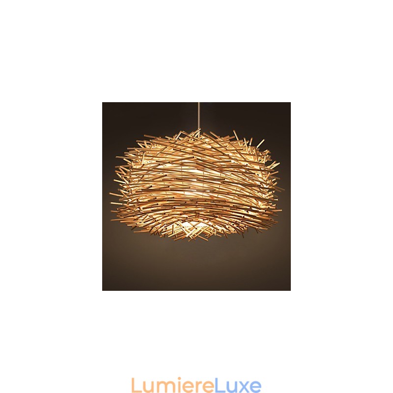 Lustre en rotin tressé dense européen et américain