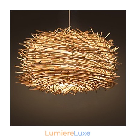 Lustre en rotin tressé dense européen et américain Lustre en rotin tressé dense européen et américain