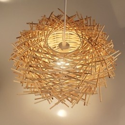 Lustre en rotin tressé dense européen et américain