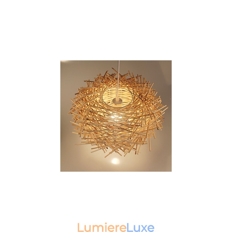 Lustre en rotin tressé dense européen et américain