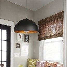 Lampe créative ronde en fer forgé pour cheminée, style rétro, noir et blanc