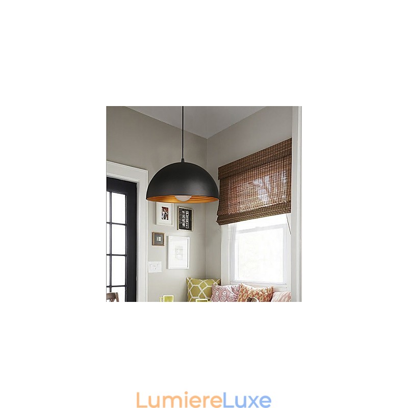 Lampe créative ronde en fer forgé pour cheminée, style rétro, noir et blanc
