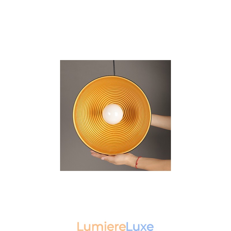 Lampe créative ronde en fer forgé pour cheminée, style rétro, noir et blanc