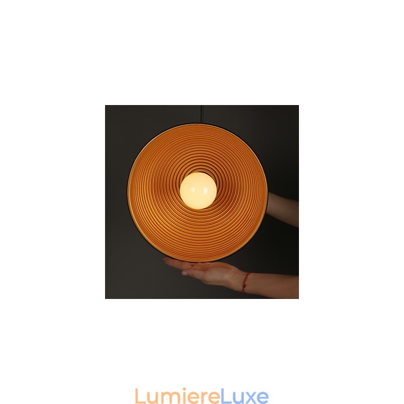 Lampe créative ronde en fer forgé pour cheminée, style rétro, noir et blanc