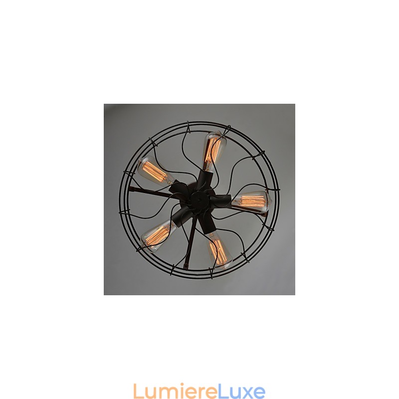 Lampe de designer industrielle de style country américain Lampe personnalisée Plafonniers européens rétro en forme de ventilateur