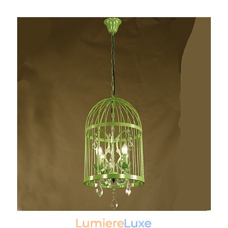 Lustre d'escalier vintage en forme de cage en fer et cristal Lustre d'escalier vintage en forme de cage en fer et cristal