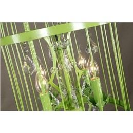 Lustre d'escalier vintage en forme de cage en fer et cristal