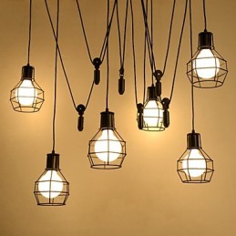 Suspension en métal Country Designers à 6 lumières