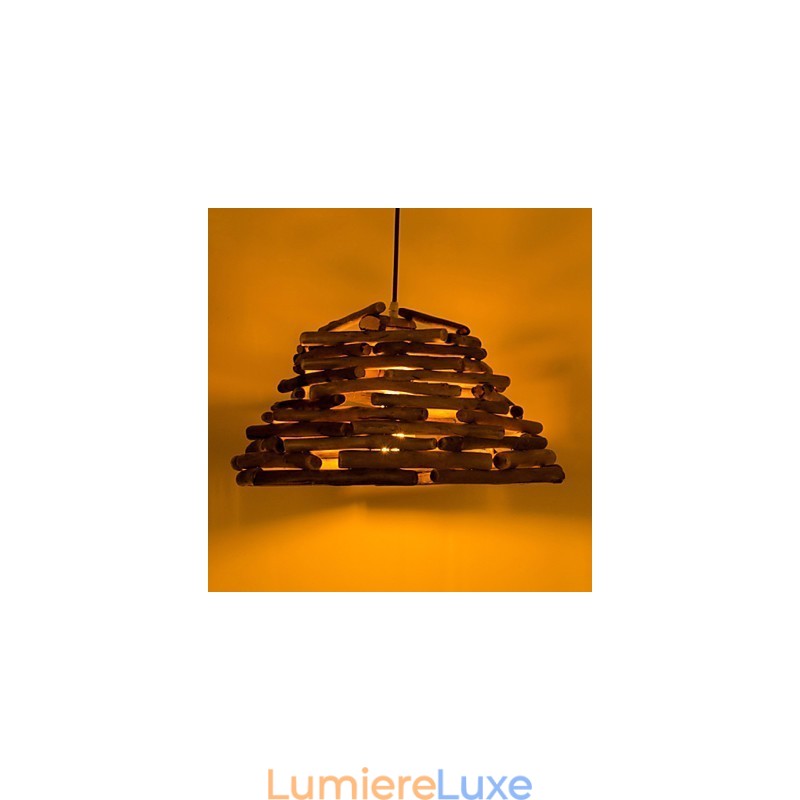 Plafonniers rétro classiques en bois, lampes suspendues simples, lampe suspendue de café