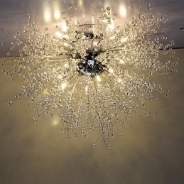 Suspension en cristal G4 en acier inoxydable, diamètre 90 cm