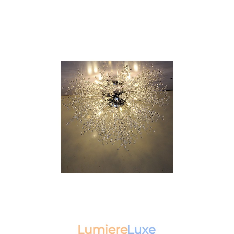 Suspension en cristal G4 en acier inoxydable, diamètre 90 cm