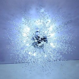 Suspension en cristal G4 en acier inoxydable, diamètre 90 cm