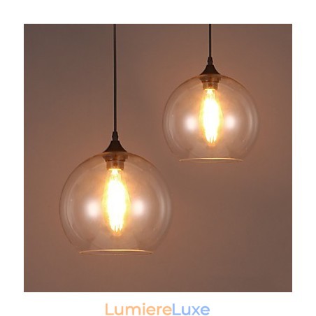 Lampe suspendue à tête unique en forme de boule de verre, style rural, style nordique et créatif américain Lampe suspendue à tête unique en forme de boule de verre, style rural, style nordique et créatif américain