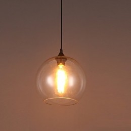Lampe suspendue à tête unique en forme de boule de verre, style rural, style nordique et créatif américain
