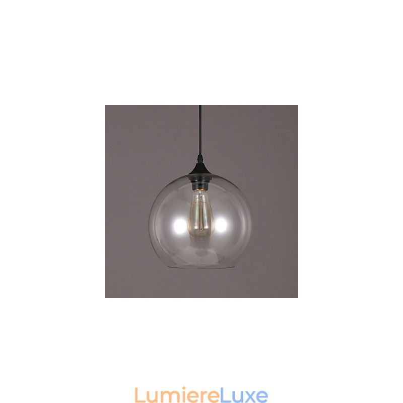 Lampe suspendue à tête unique en forme de boule de verre, style rural, style nordique et créatif américain